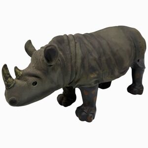 Vintage 1999 Wow Wee Rhinoceros Electronic Toy Rare Realistic Safari Rhino Gray